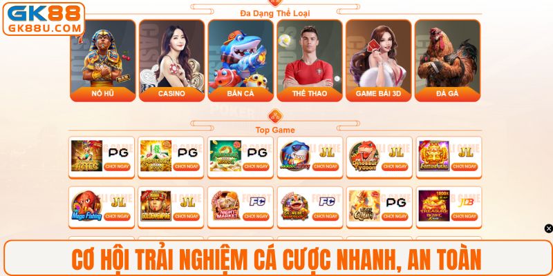 Cơ hội trải nghiệm cá cược nhanh, an toàn