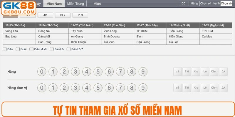 Tự tin khi tham gia xổ số miền Nam